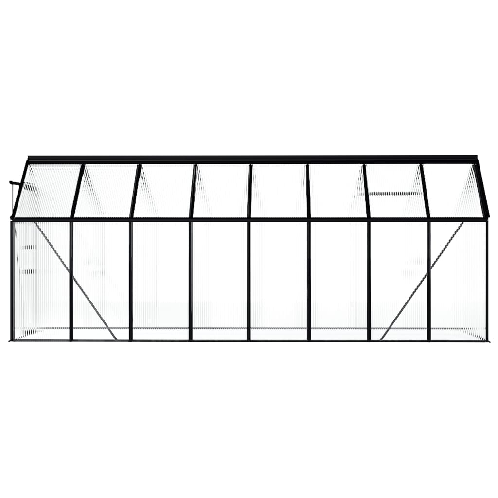 vidaXL Greenhouse Anthracite Aluminium 9.31 m²