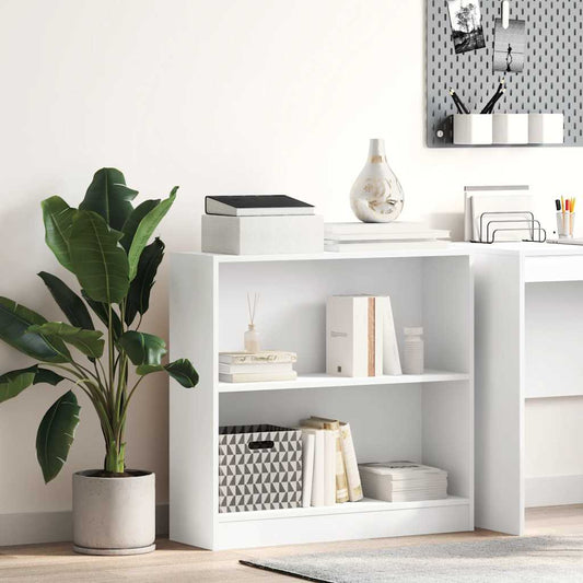 Bookcase White 80x24x75 cm Engineered Wood