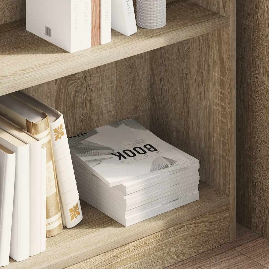 Bookcase Sonoma Oak 80x24x75 cm Engineered Wood
