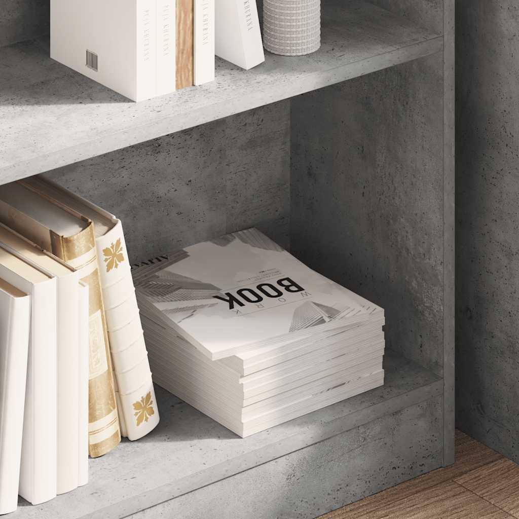 Bookcase Concrete Grey 80x24x75 cm Engineered Wood