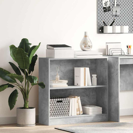 Bookcase Concrete Grey 80x24x75 cm Engineered Wood