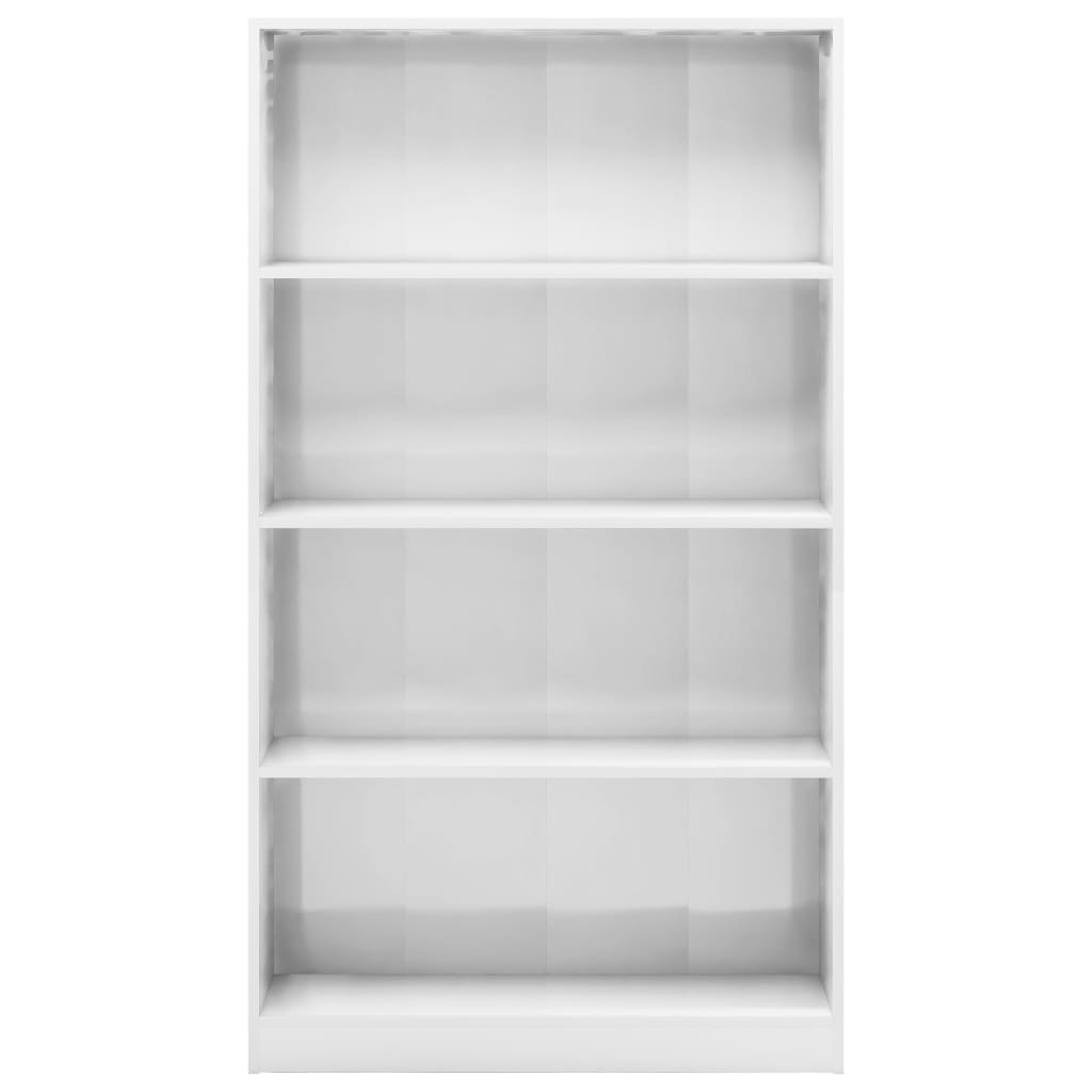 vidaXL 4-Tier Book Cabinet High Gloss White 80x24x142 cm Engineered Wood