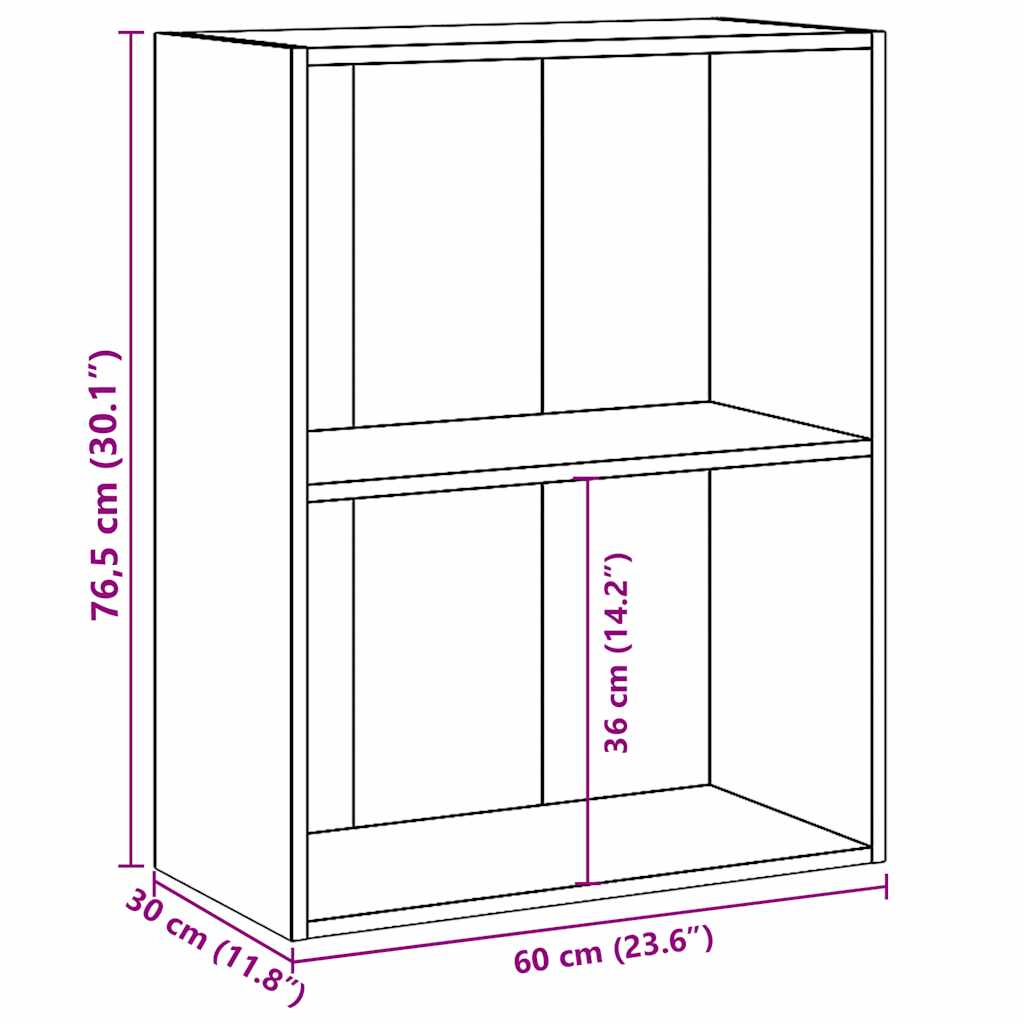 Bookcase Concrete Grey 60x30x76,5 cm Engineered Wood