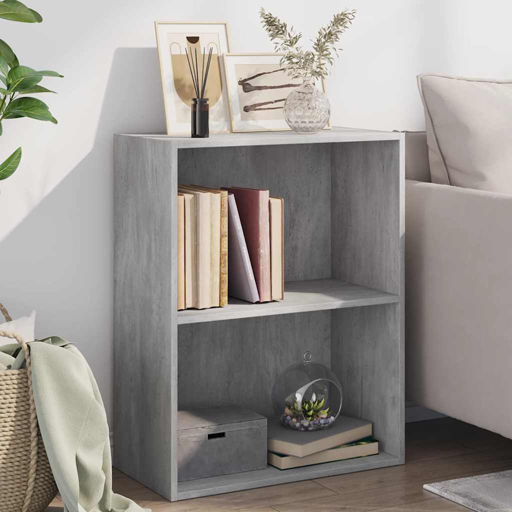 Bookcase Concrete Grey 60x30x76,5 cm Engineered Wood
