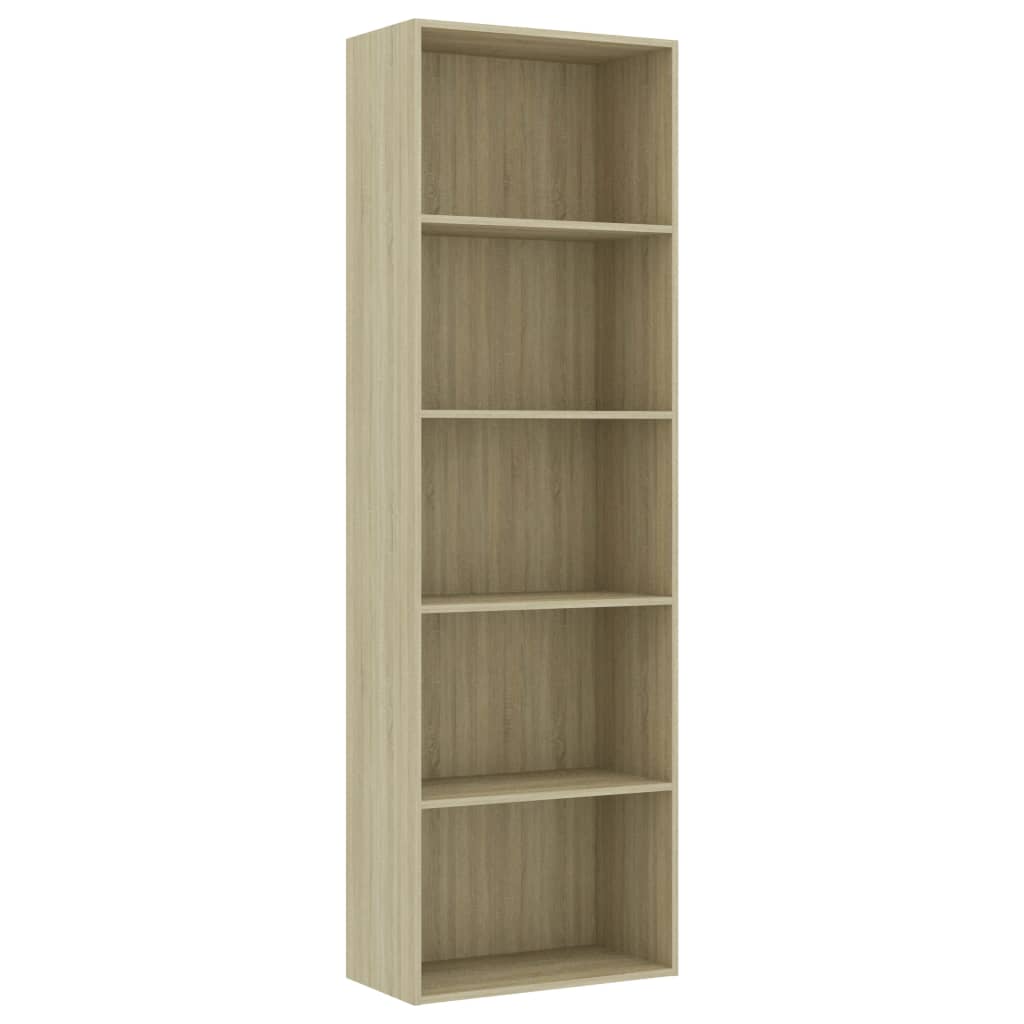 vidaXL 5-Tier Book Cabinet Sonoma Oak 60x30x189 cm Engineered Wood