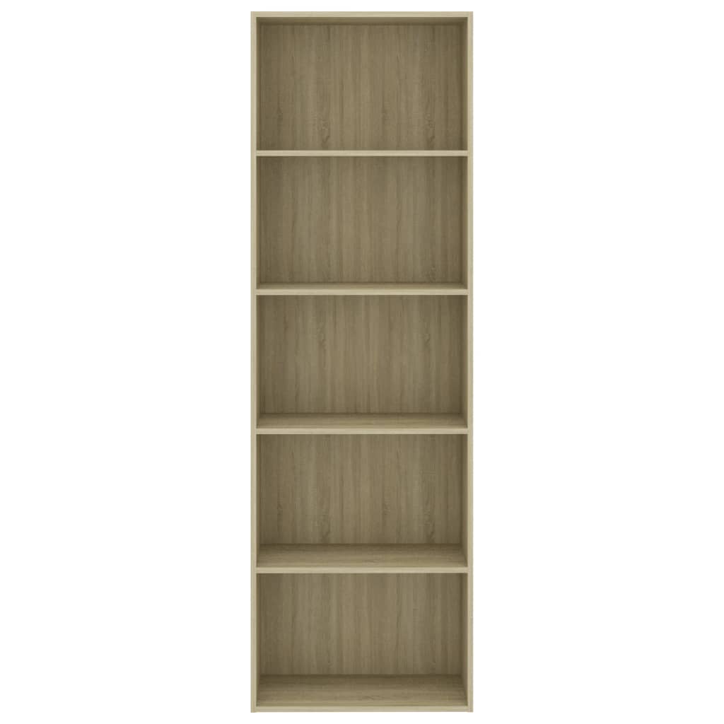 vidaXL 5-Tier Book Cabinet Sonoma Oak 60x30x189 cm Engineered Wood