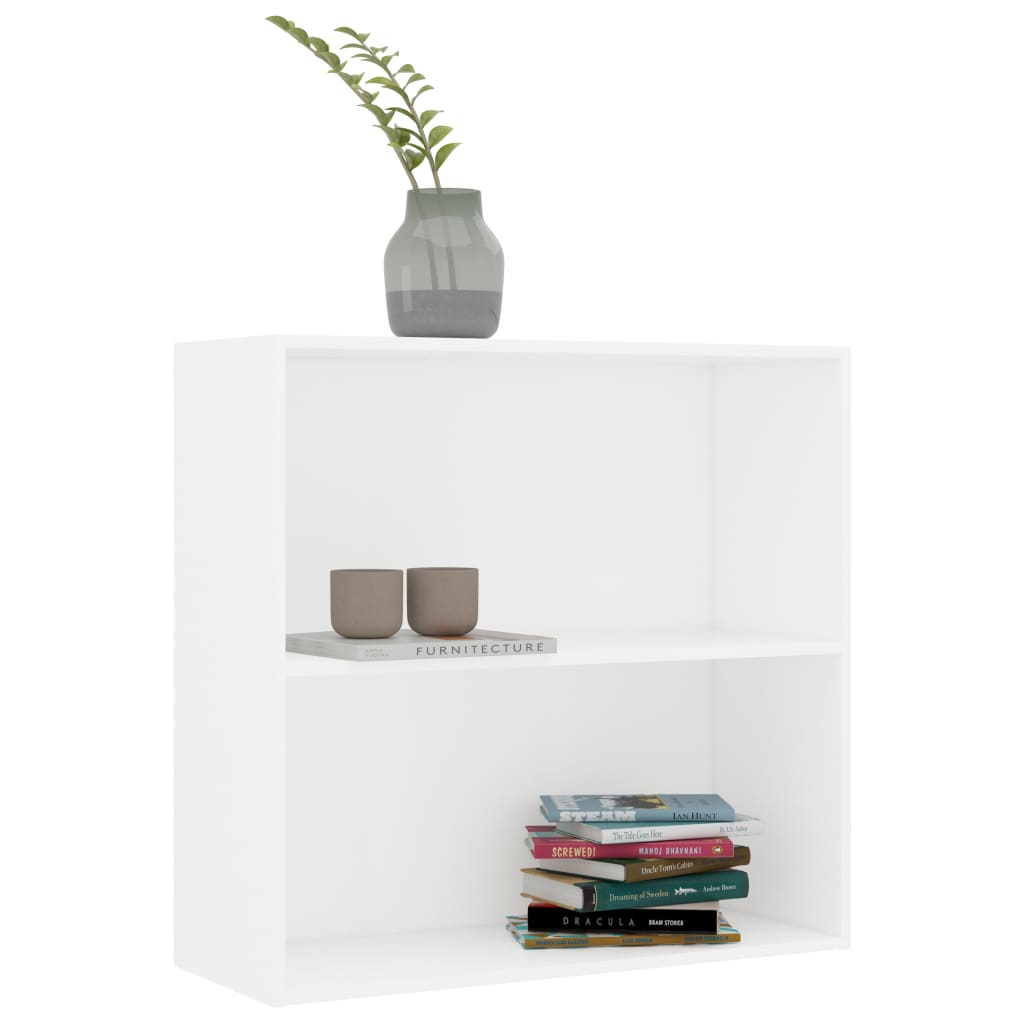 Bookcase White 80x30x76,5 cm Engineered Wood