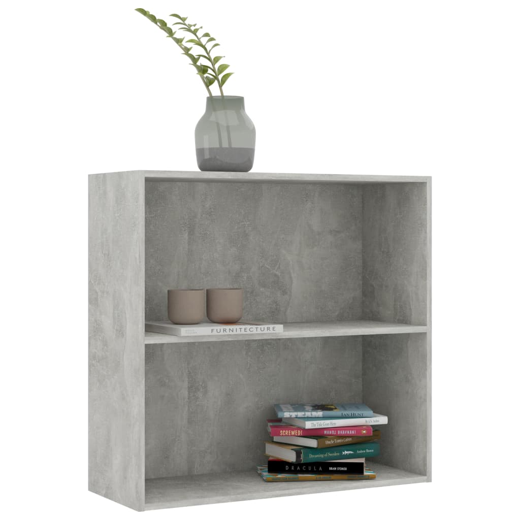 Bookcase Concrete Grey 80x30x76,5 cm Engineered Wood