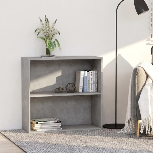 Bookcase Concrete Grey 80x30x76,5 cm Engineered Wood