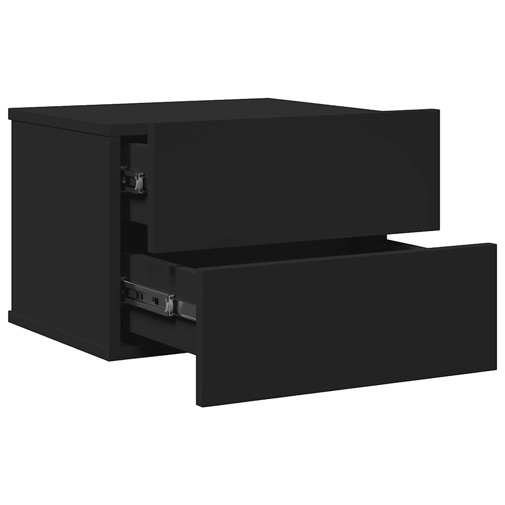 801055 vidaXL Bedside Cabinet Black 40x30x30 cm Engineered Wood