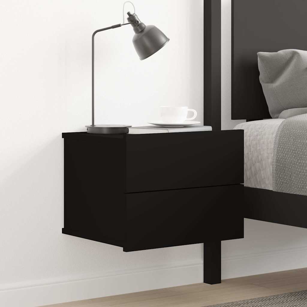 801055 vidaXL Bedside Cabinet Black 40x30x30 cm Engineered Wood