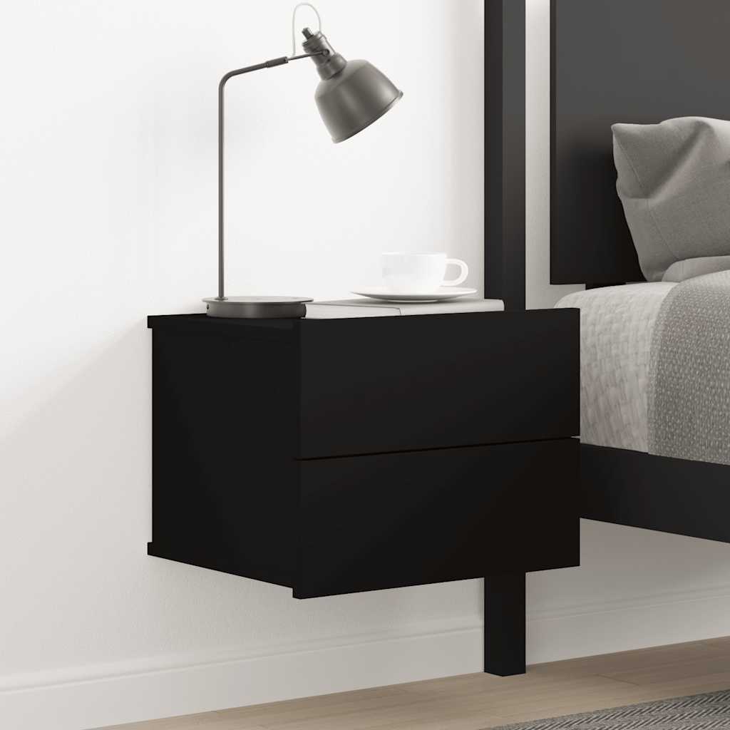 801055 vidaXL Bedside Cabinet Black 40x30x30 cm Engineered Wood