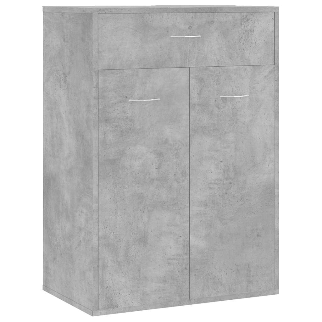 801075 vidaXL Shoe Cabinet Concrete Grey 60x35x84 cm Engineered Wood