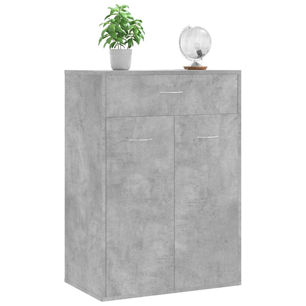 801075 vidaXL Shoe Cabinet Concrete Grey 60x35x84 cm Engineered Wood