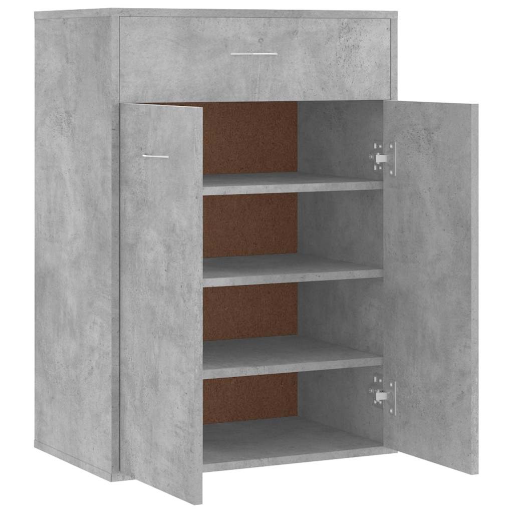 801075 vidaXL Shoe Cabinet Concrete Grey 60x35x84 cm Engineered Wood