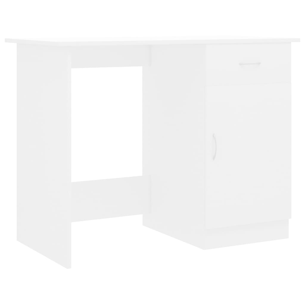 Desk White 100x50x76 cm Engineered Wood