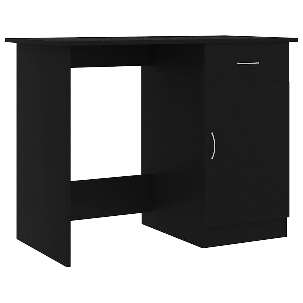 801081 vidaXL Desk Black 100x50x76 cm Engineered Wood