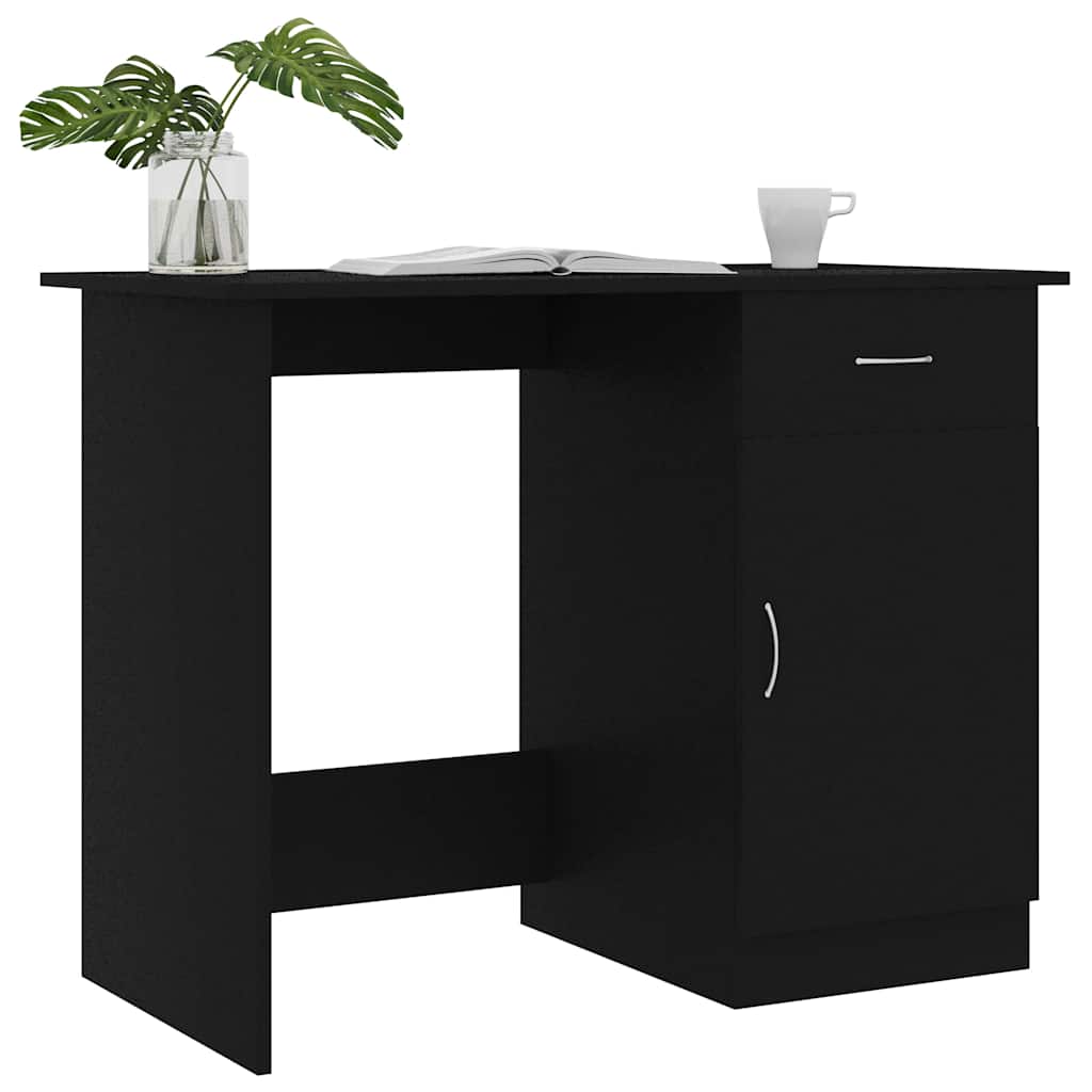 801081 vidaXL Desk Black 100x50x76 cm Engineered Wood