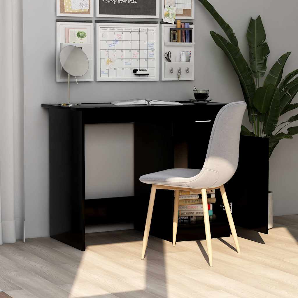 801081 vidaXL Desk Black 100x50x76 cm Engineered Wood