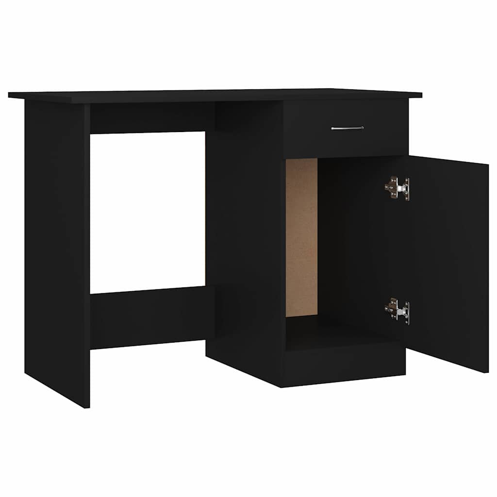801081 vidaXL Desk Black 100x50x76 cm Engineered Wood