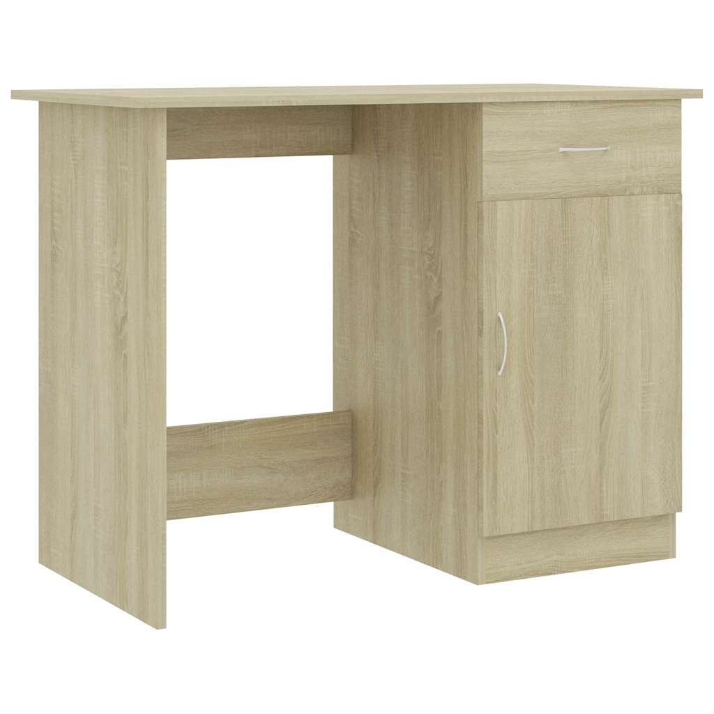 801083 vidaXL Desk Sonoma Oak 100x50x76 cm Engineered Wood