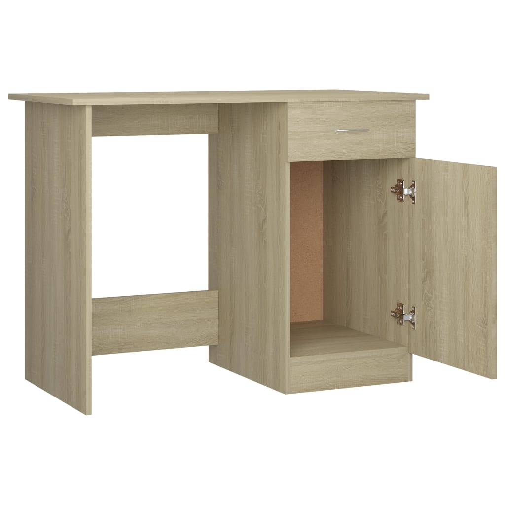 vidaXL Desk Sonoma Oak 100x50x76 cm Engineered Wood