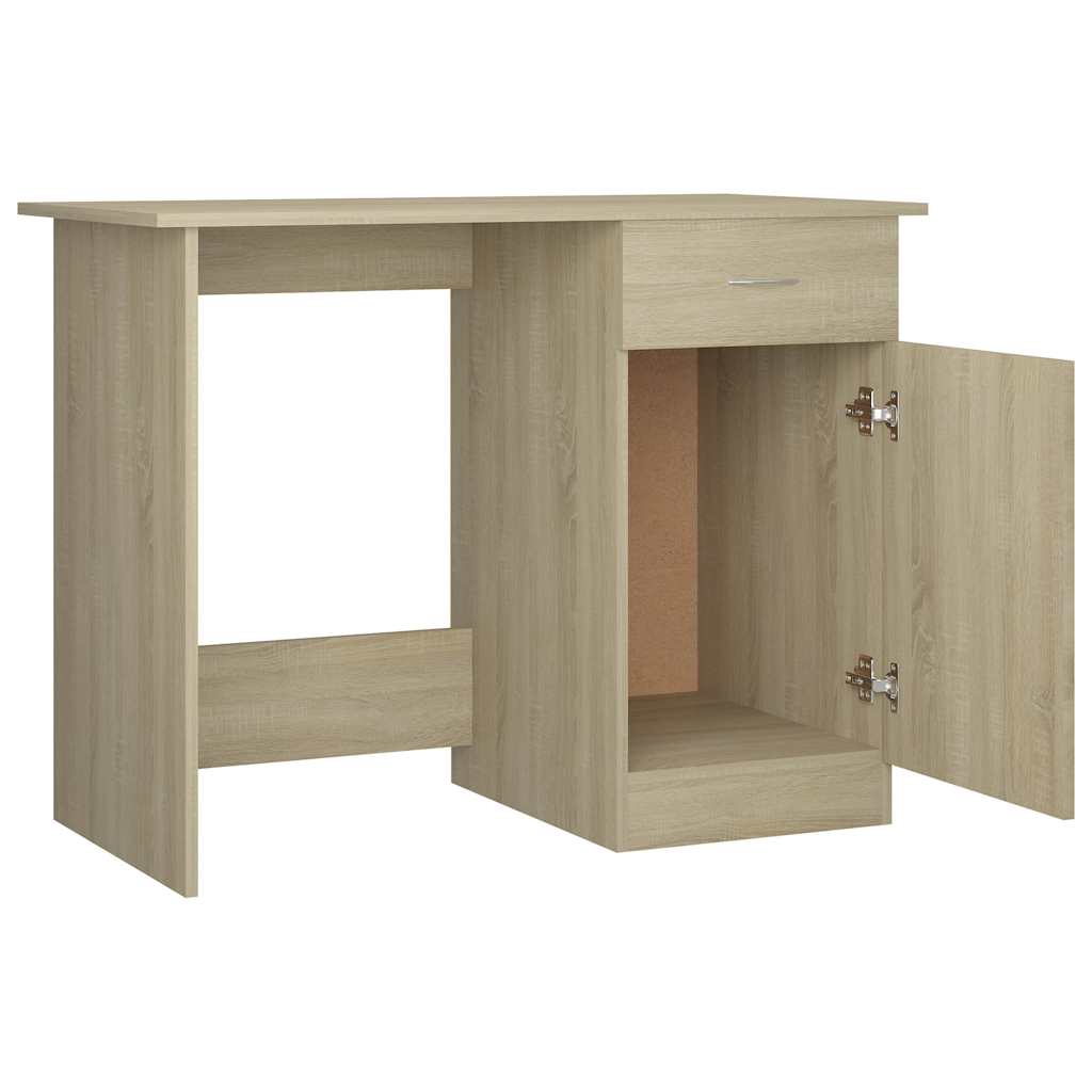 801083 vidaXL Desk Sonoma Oak 100x50x76 cm Engineered Wood