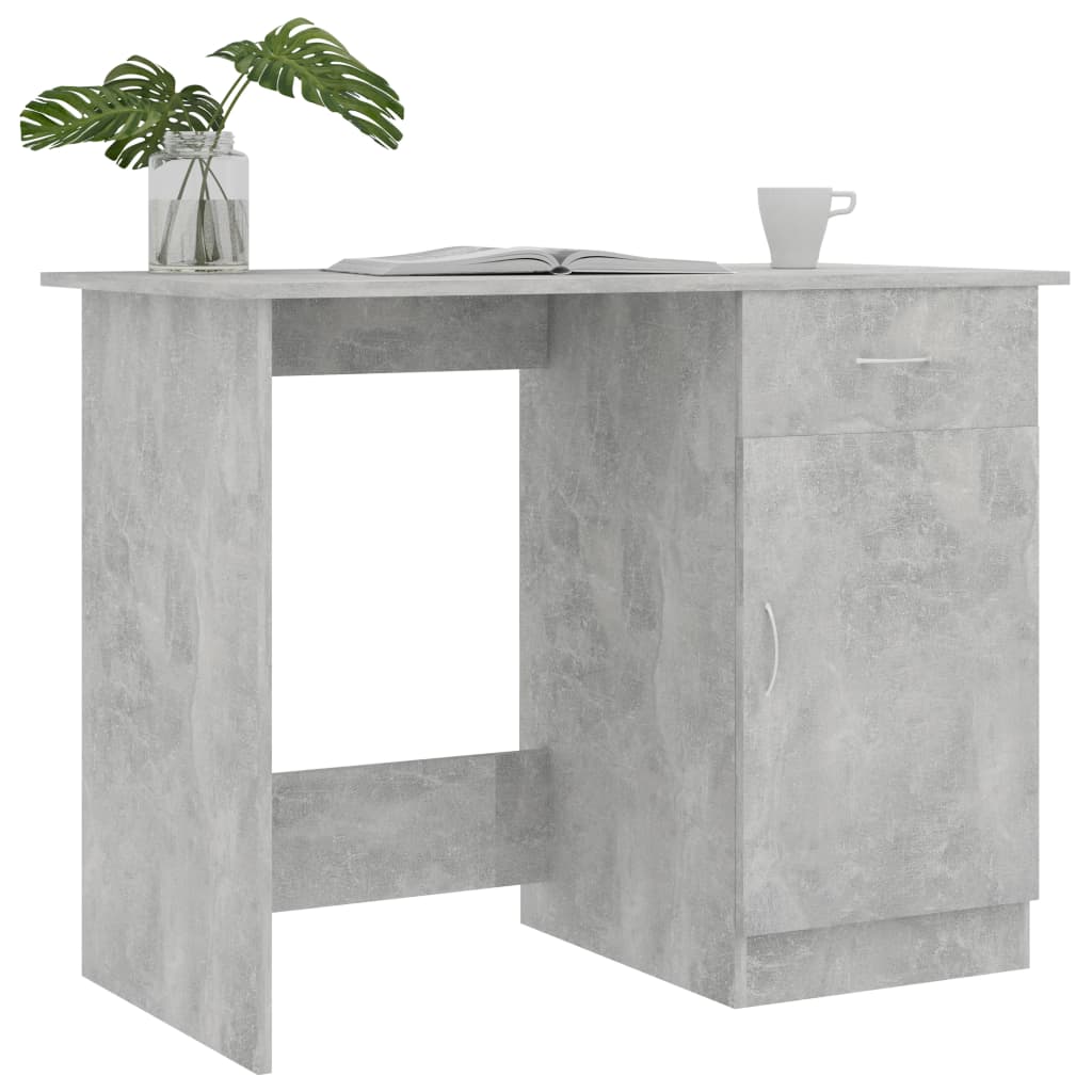vidaXL Desk Concrete Grey 100x50x76 cm Engineered Wood