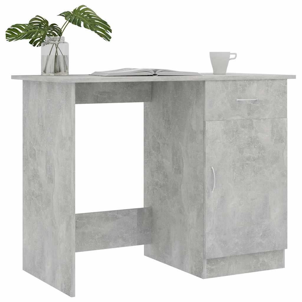 801084 vidaXL Desk Concrete Grey 100x50x76 cm Engineered Wood