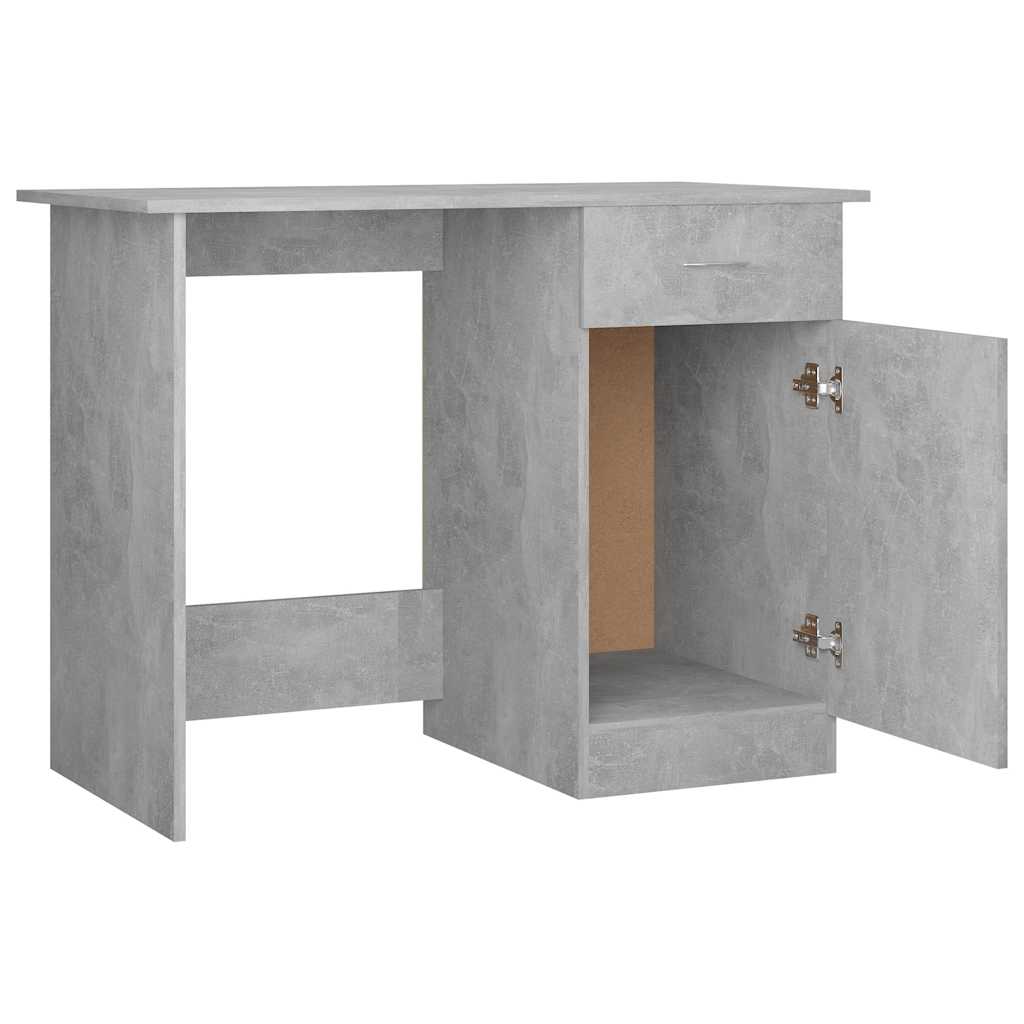 801084 vidaXL Desk Concrete Grey 100x50x76 cm Engineered Wood