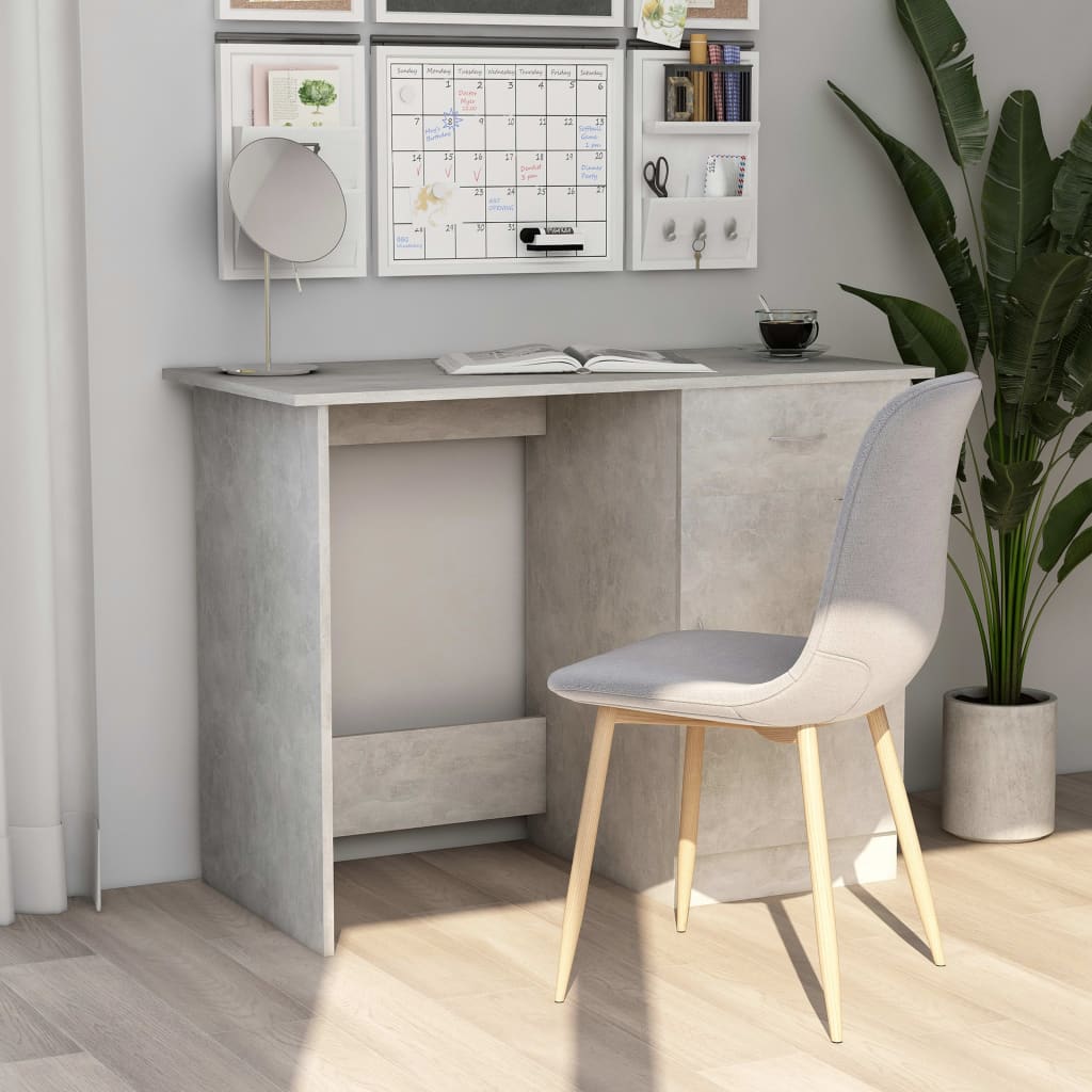 vidaXL Desk Concrete Grey 100x50x76 cm Engineered Wood