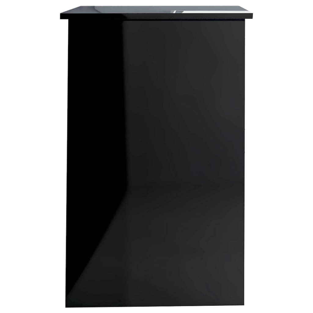Desk High Gloss Black 100x50x76 cm Engineered Wood