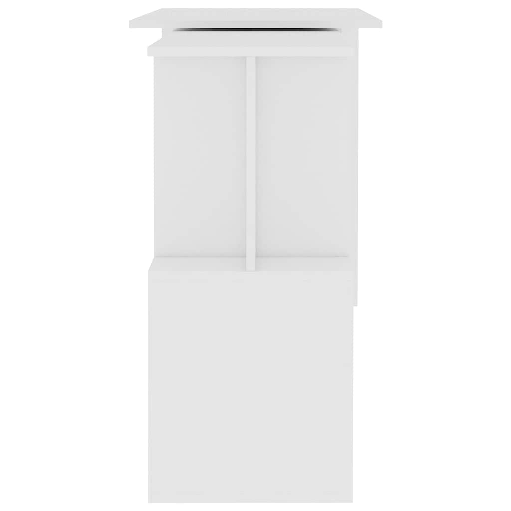 801098 vidaXL Corner Desk White 200x50x76 cm Engineered Wood