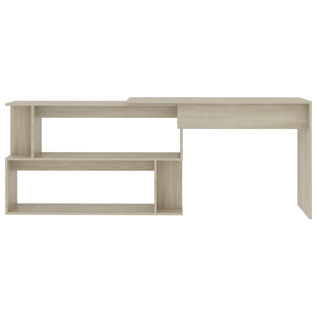 801101 vidaXL Corner Desk Sonoma Oak 200x50x76 cm Engineered Wood
