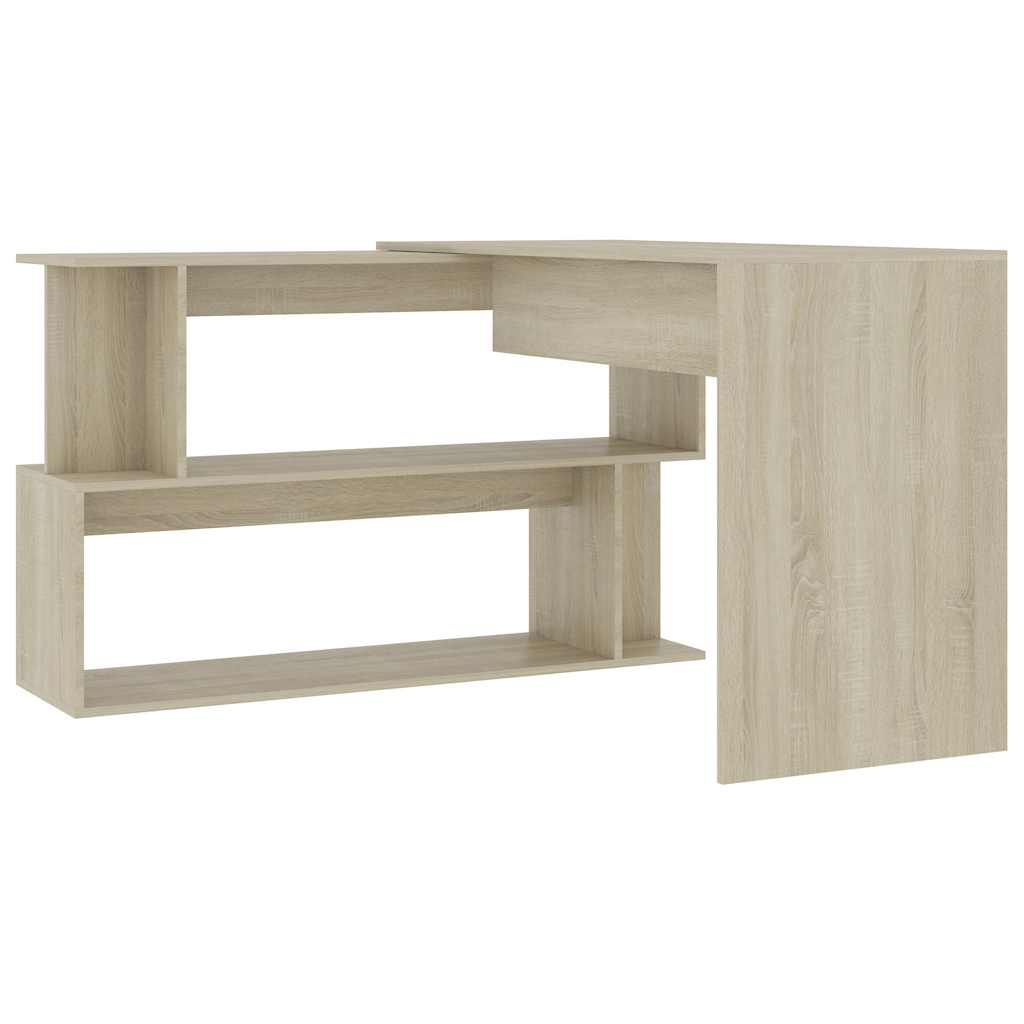 801101 vidaXL Corner Desk Sonoma Oak 200x50x76 cm Engineered Wood