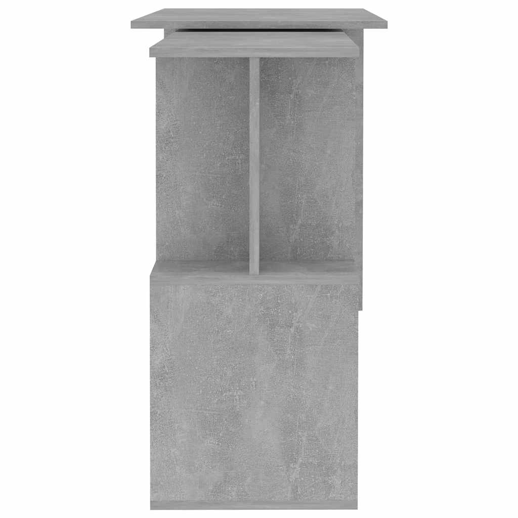 801102 vidaXL Corner Desk Concrete Grey 200x50x76 cm Engineered Wood