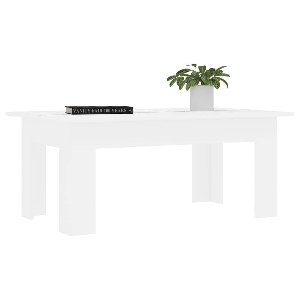 801179 vidaXL Coffee Table White 100x60x42 cm Engineered Wood
