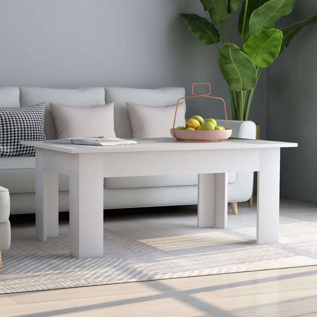 801179 vidaXL Coffee Table White 100x60x42 cm Engineered Wood