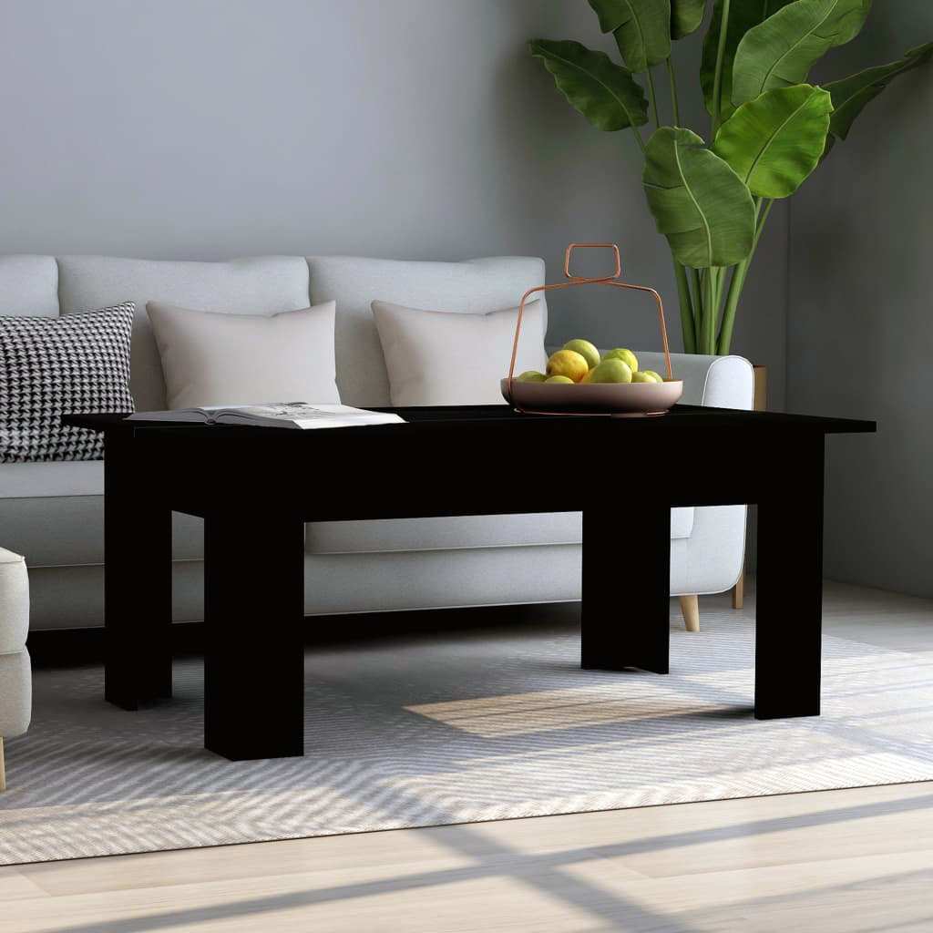 801180 vidaXL Coffee Table Black 100x60x42 cm Engineered Wood