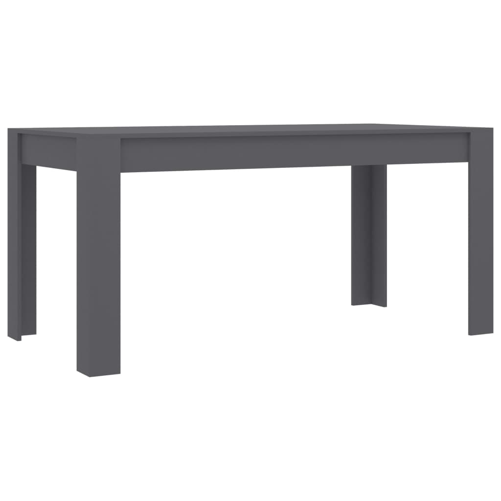 vidaXL Dining Table Grey 160x80x76 cm Engineered Wood