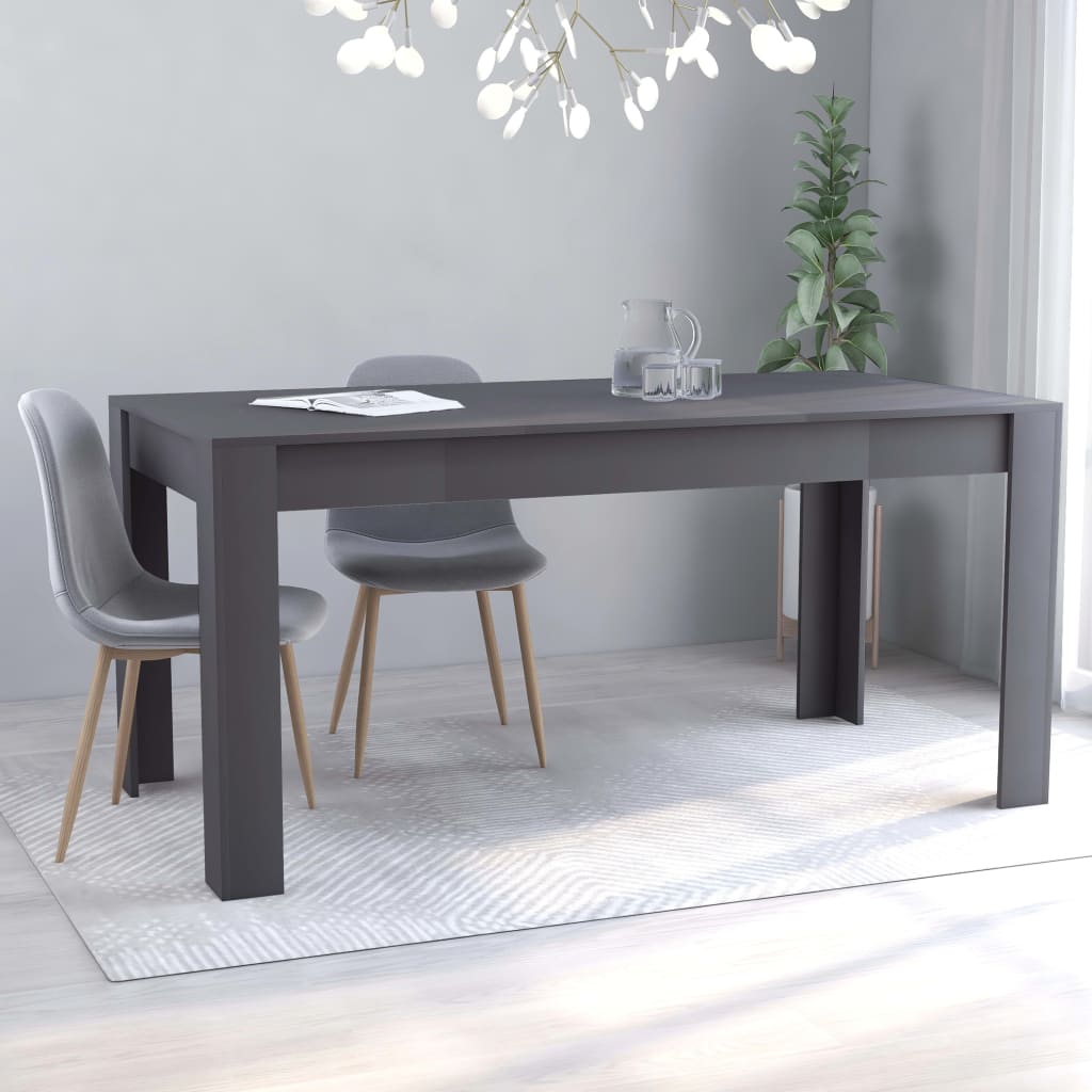 vidaXL Dining Table Grey 160x80x76 cm Engineered Wood