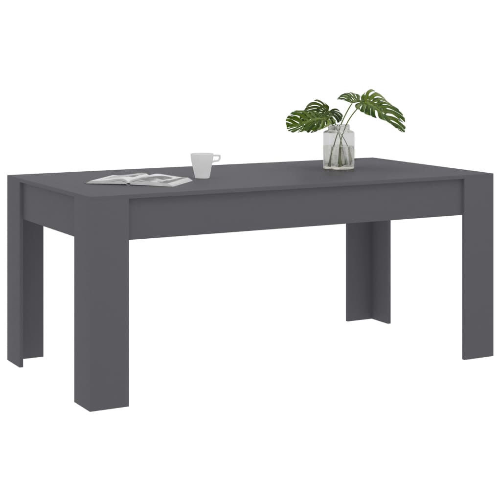 vidaXL Dining Table Grey 180x90x76 cm Engineered Wood