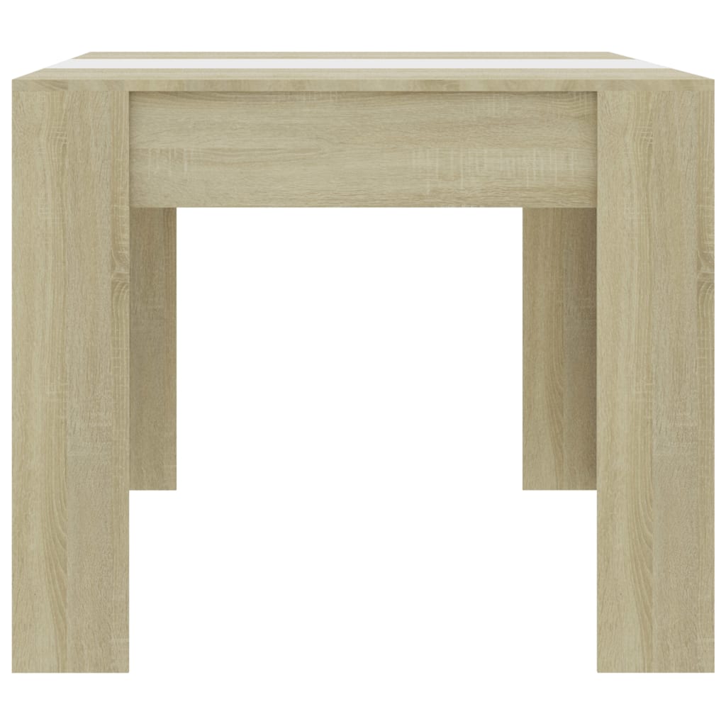 vidaXL Dining Table White and Sonoma Oak 180x90x76 cm Engineered Wood