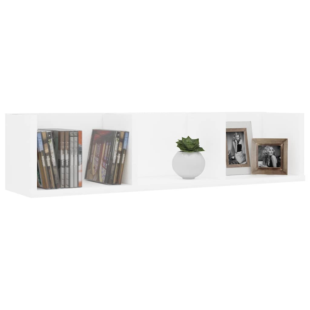 801310 vidaXL CD Wall Shelf White 75x18x18 cm Engineered Wood