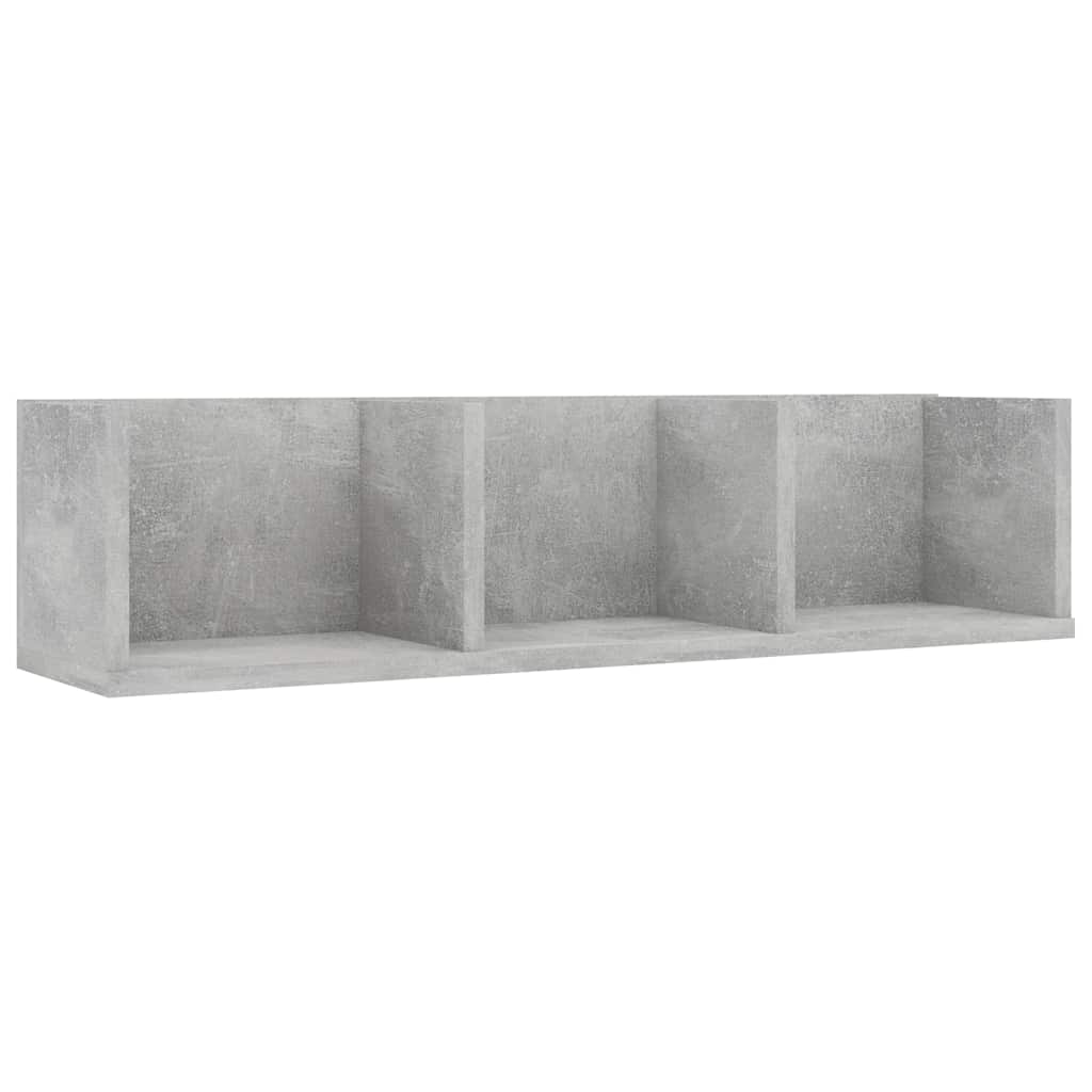 801314 vidaXL CD Wall Shelf Concrete Grey 75x18x18 cm Engineered Wood
