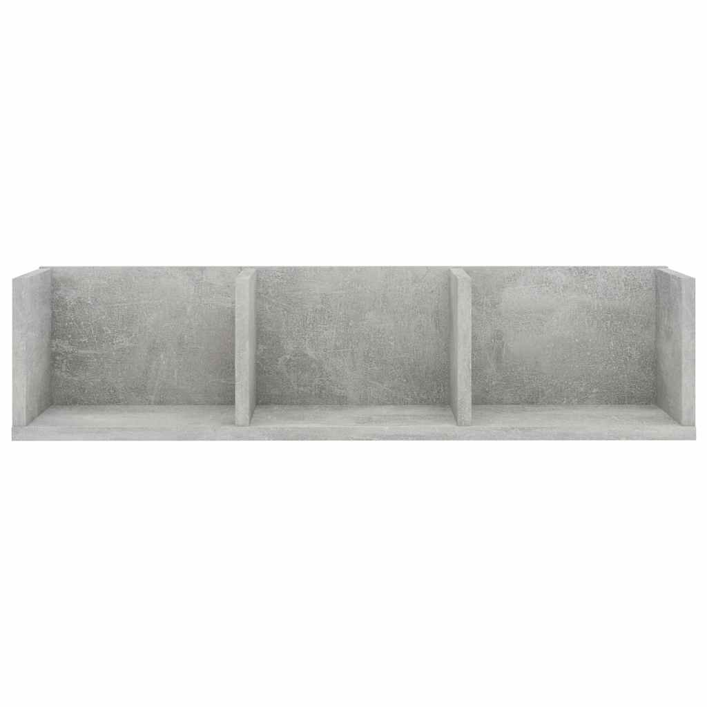 801314 vidaXL CD Wall Shelf Concrete Grey 75x18x18 cm Engineered Wood