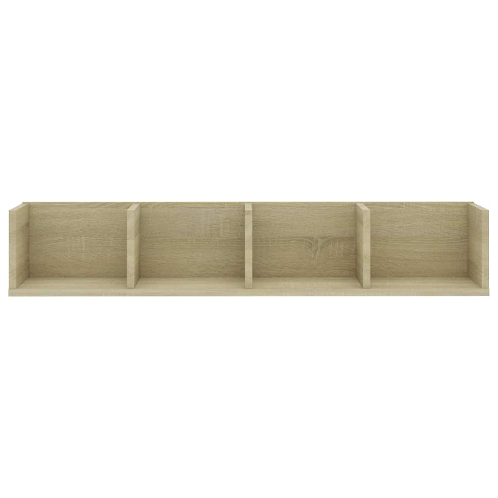 801322 vidaXL CD Wall Shelf Sonoma Oak 100x18x18 cm Engineered Wood