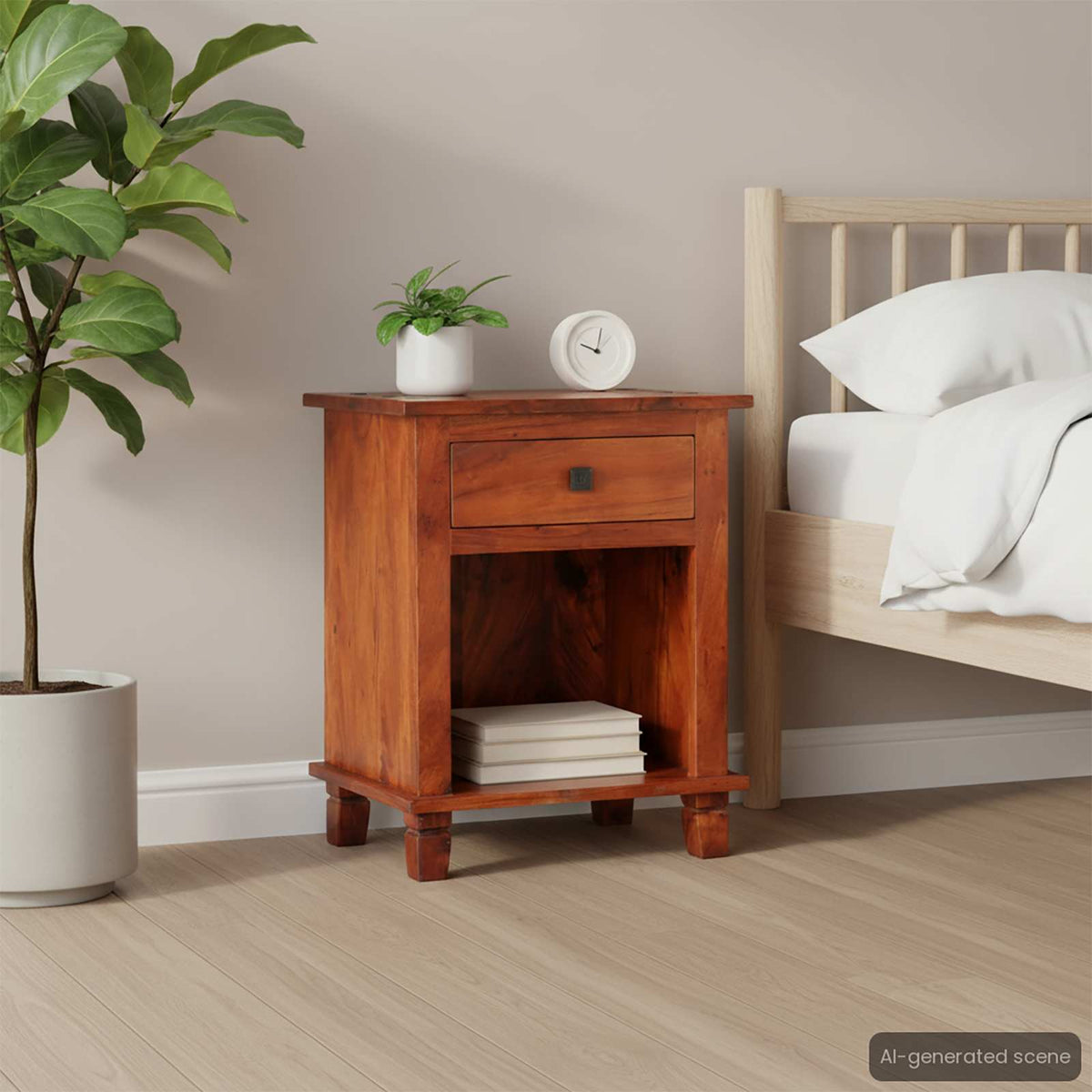 286265 vidaXL Bedside Cabinet 40x30x50 cm Solid Acacia Wood