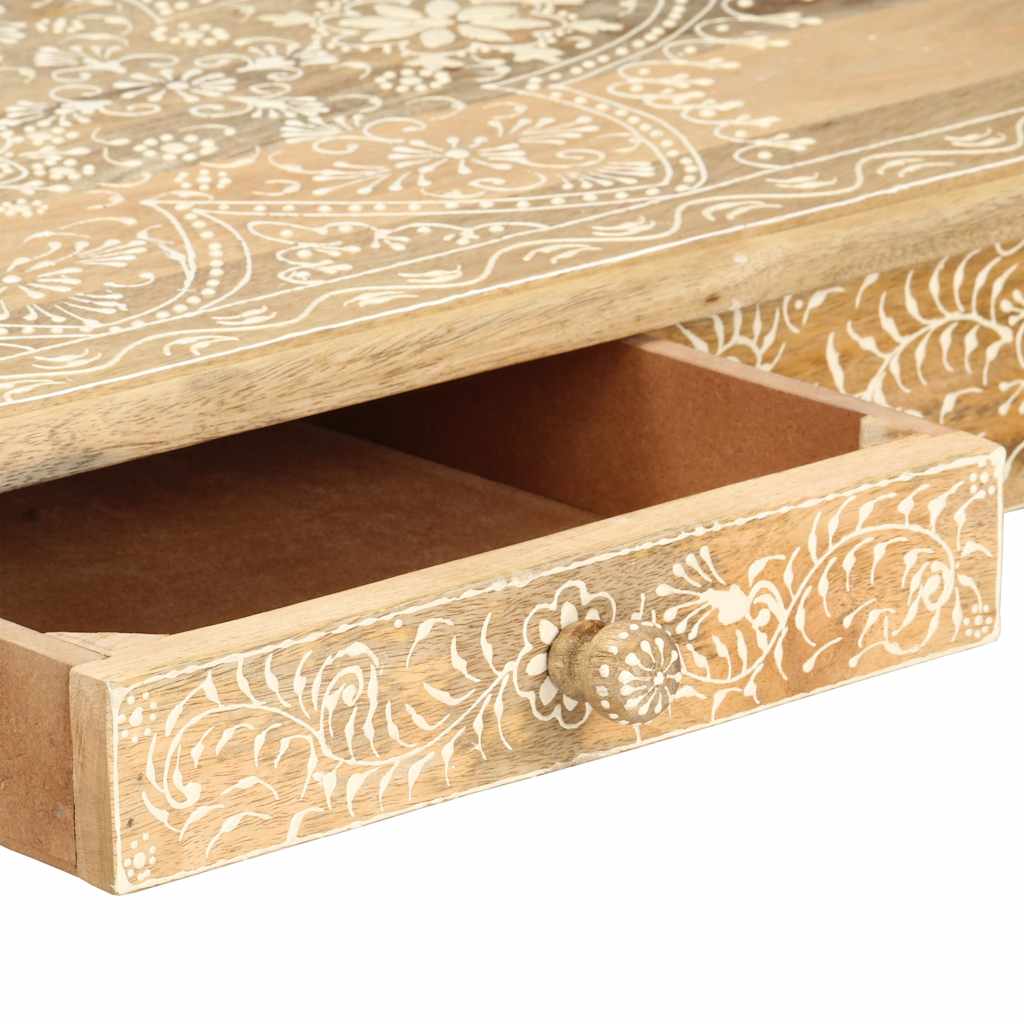 286146 vidaXL Coffee Table 110x50x45 cm Hand Painted Solid Mango Wood