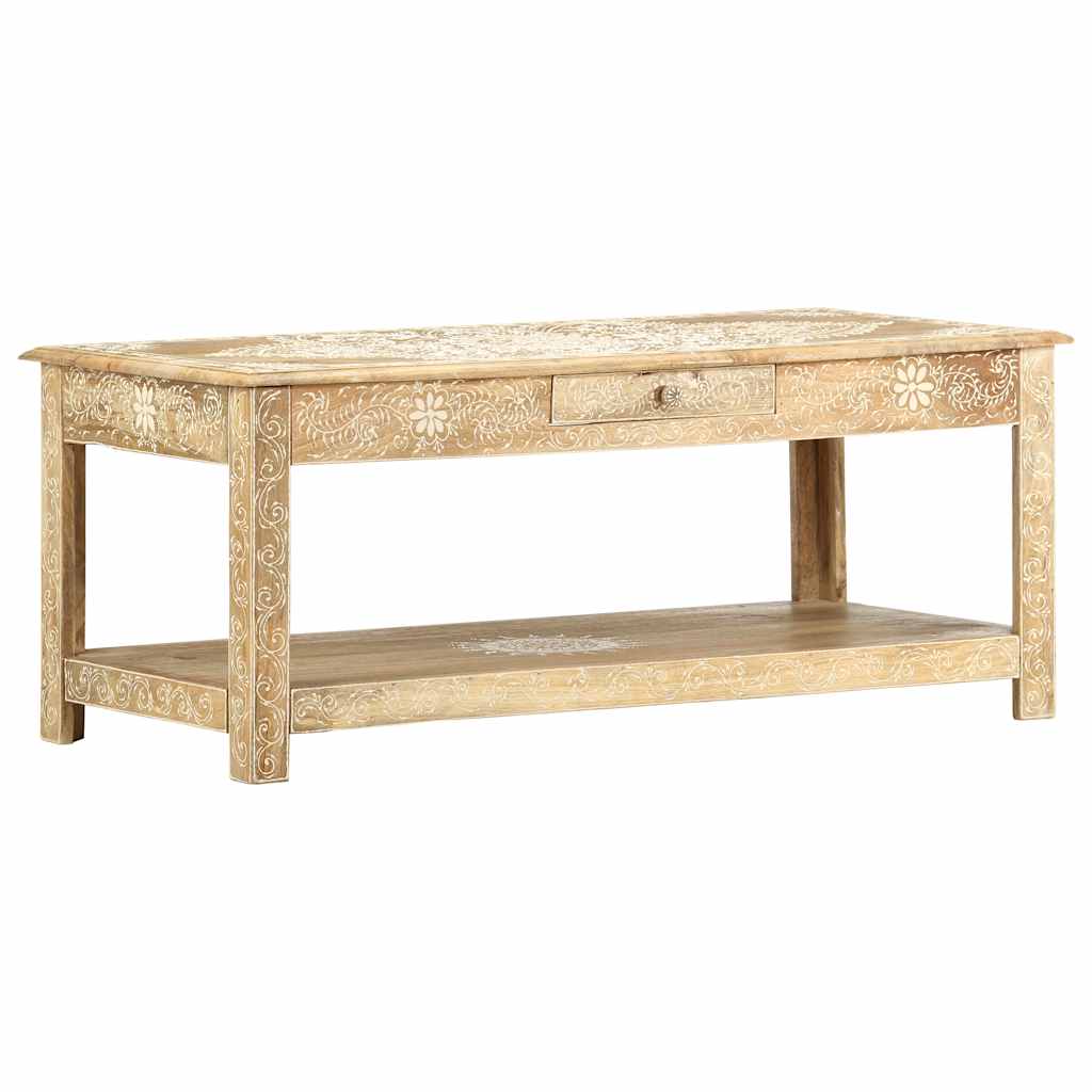 286146 vidaXL Coffee Table 110x50x45 cm Hand Painted Solid Mango Wood